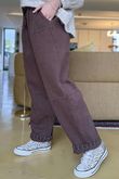 Mercer Soft Twill Barrel Leg Pant Mahogany 
